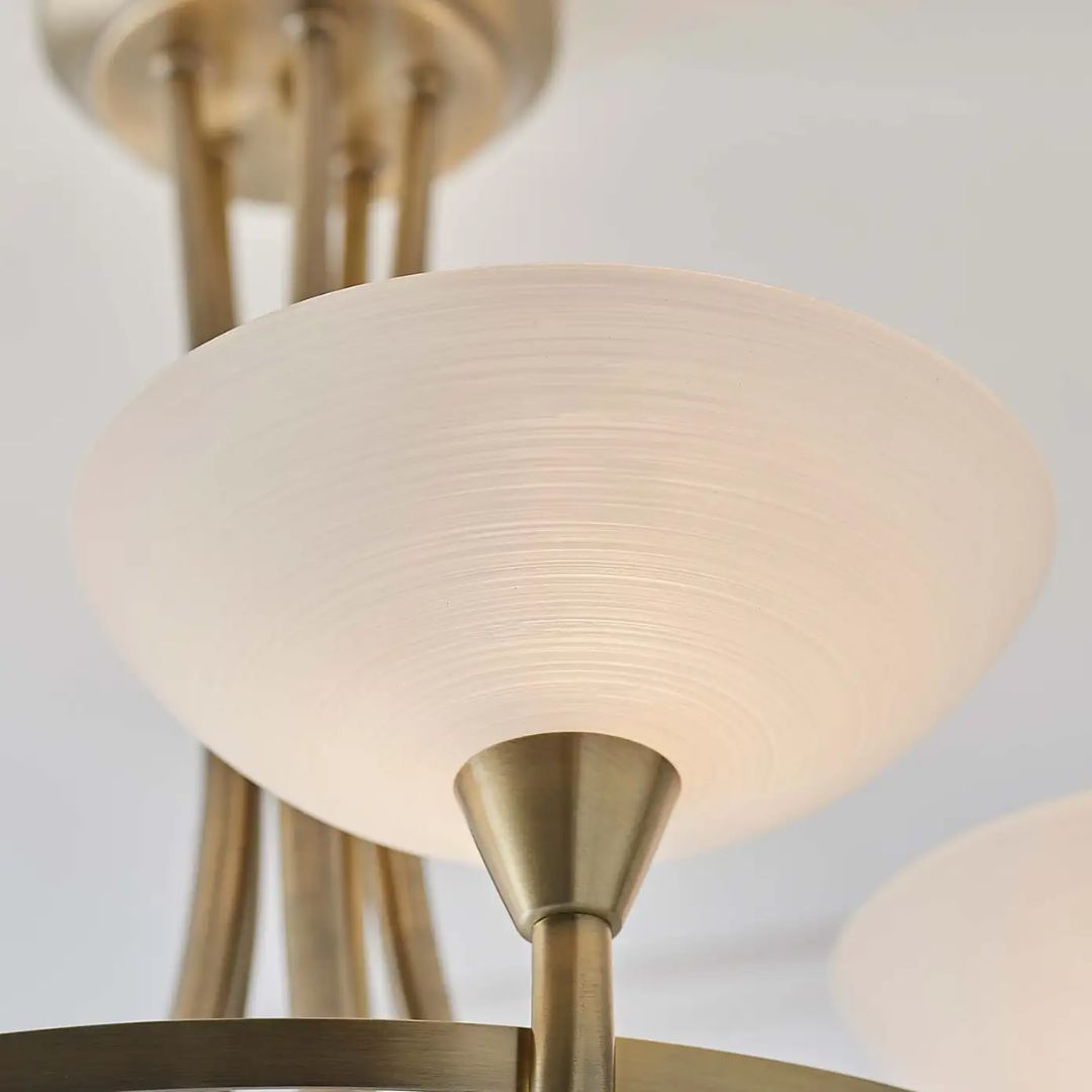 CagneyLight | Elegant Antique Brass Flush Mount Ceiling Light Fixture 4