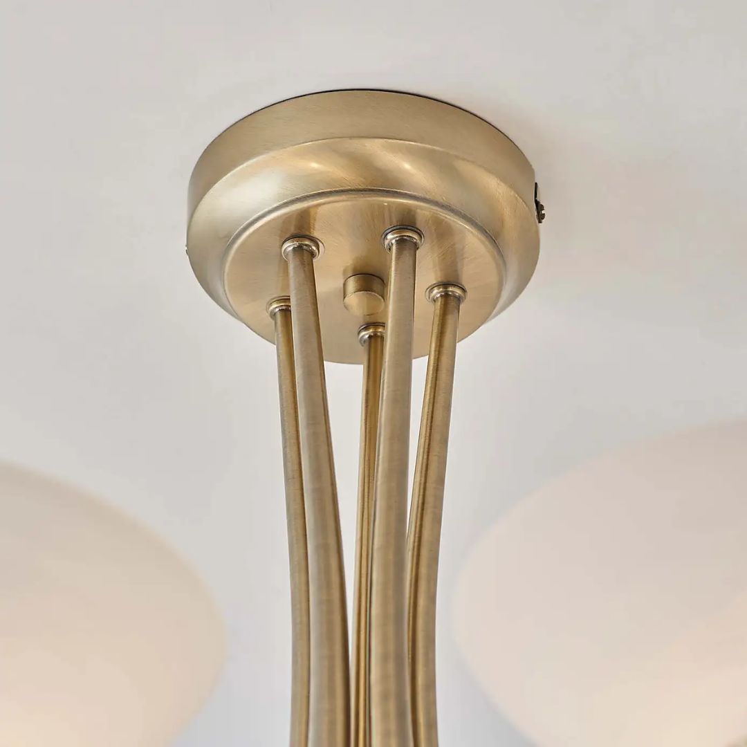 CagneyLight | Elegant Antique Brass Flush Mount Ceiling Light Fixture 5