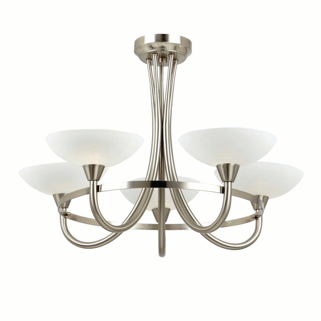 Freyza - Cagney 5 Light Ceiling Light Satin Chrome