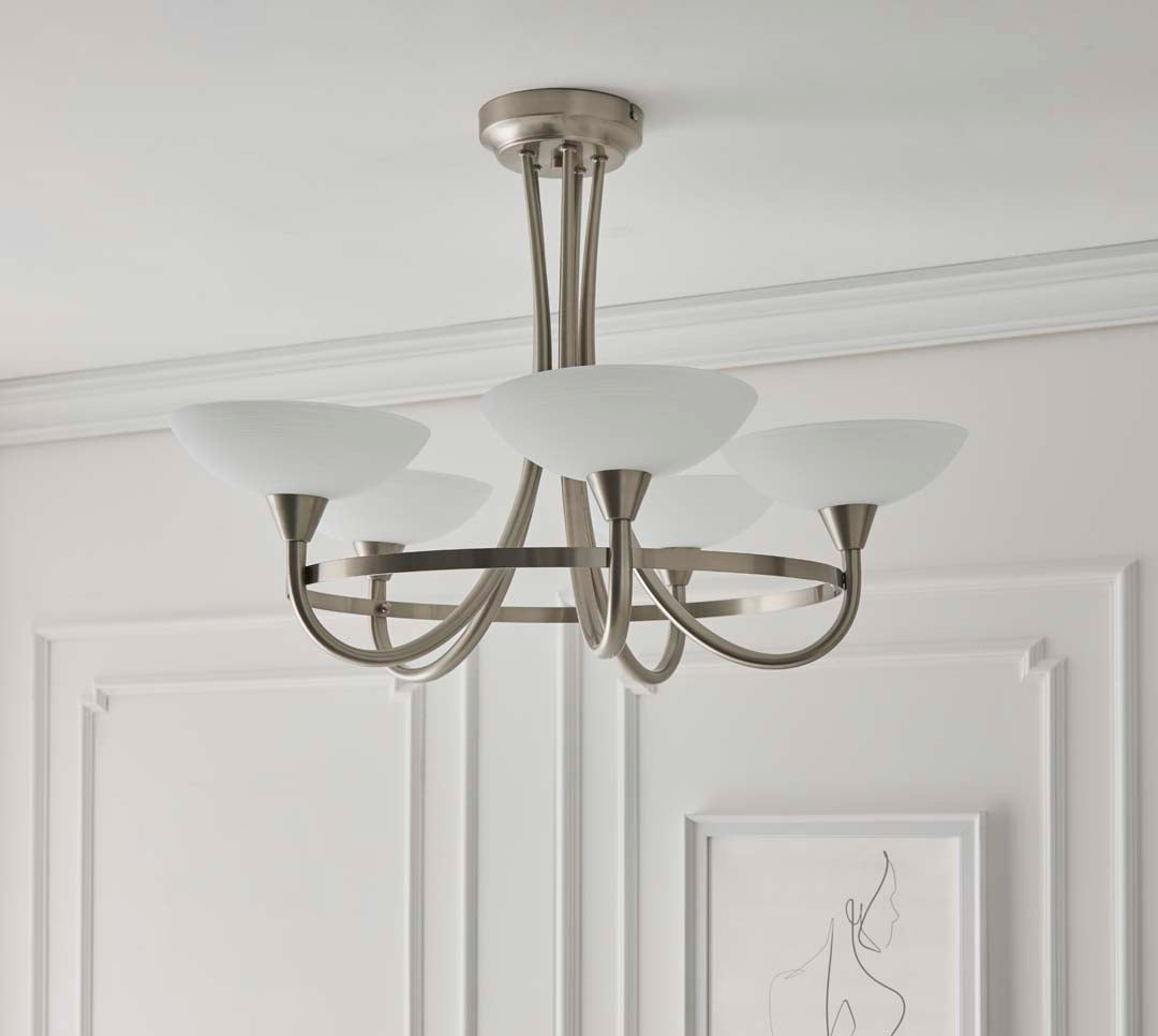 Freyza - Cagney 5 Light Ceiling Light Satin Chrome