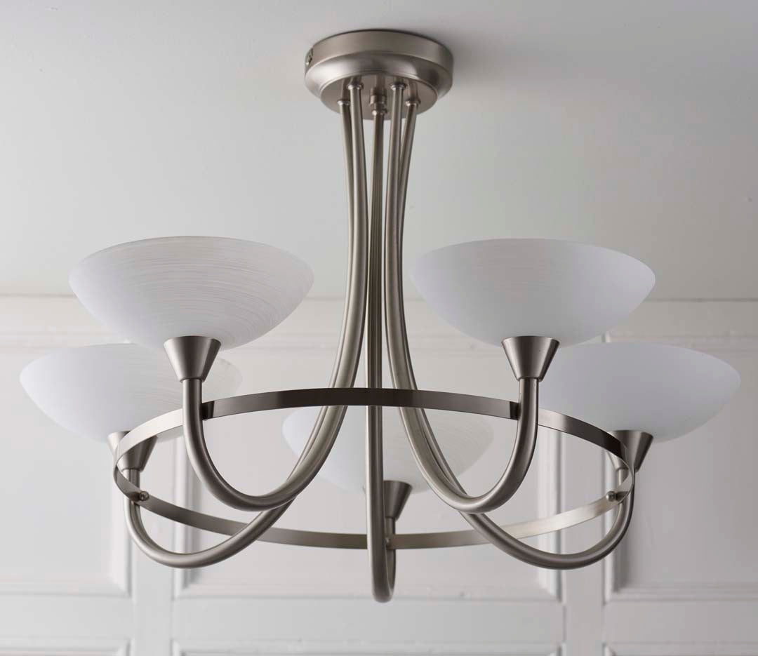 Freyza - Cagney 5 Light Ceiling Light Satin Chrome