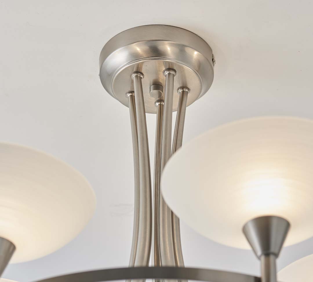 Freyza - Cagney 5 Light Ceiling Light Satin Chrome