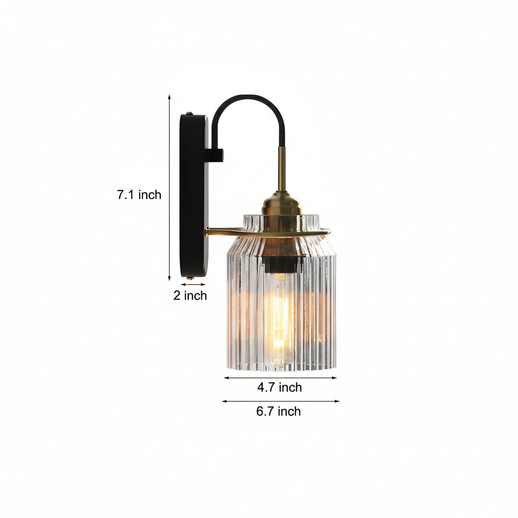 Freyza - Modern Ripple Glass Wall Sconce – Elegant Gold Funnel Wall Lamp (E27)