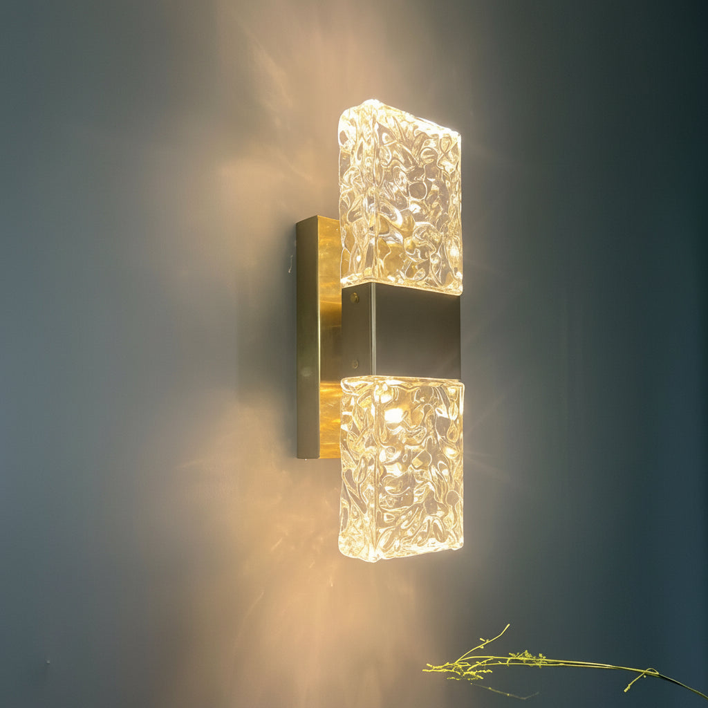 Freyza - Crystal Wall Sconce | Water Ripple Up Down Metal LED 30cm / 12in Modern Art Decor Light