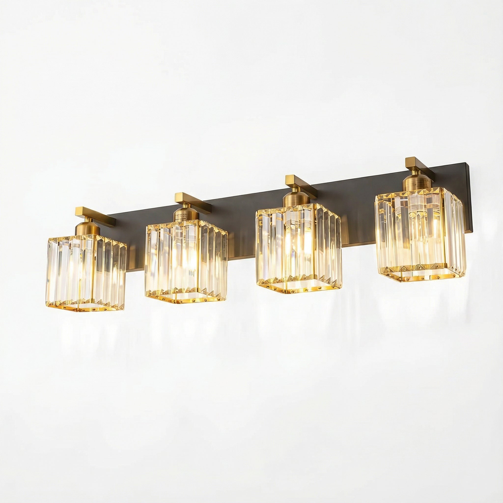 Freyza - Wall Sconce Modern Square LED Crystal Indoor Vanity Bedroom 2-4 Lights