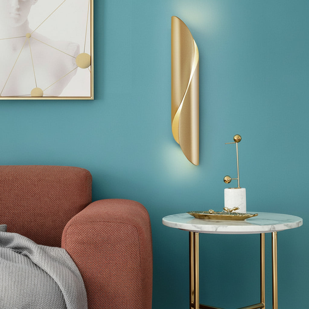 Freyza - Nordische Wandleuchte lineare Bogenform Eisen Schwarz Gold G9 50cm / 20in Industrieller Flur- und Nachttischlicht