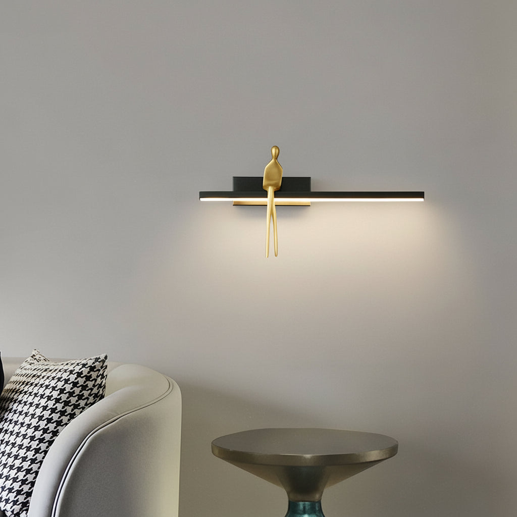Freyza - LED Wall Sconce Light – Italian Creative Gold Man Copper Art (31x17cm / 12.2x6.7in)
