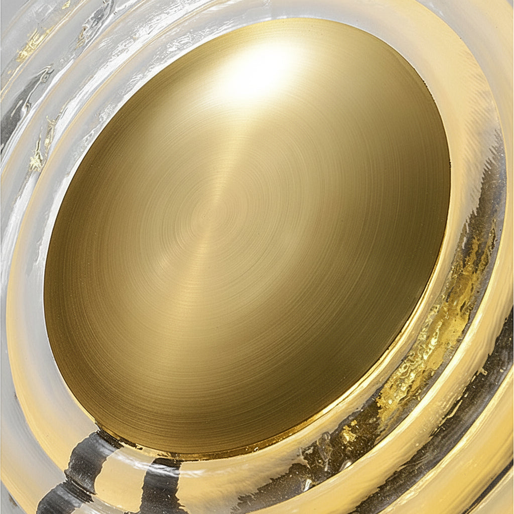 Freyza - Nordic Ripple Glass LED Wall Sconce – Modern Corrugated Circle Wall Light - Transparent/Amber