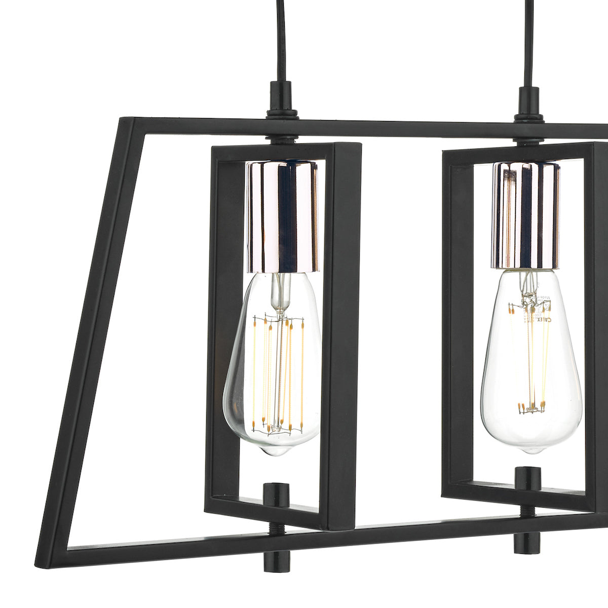 Freyza – 3-Light Matt Black Ceiling Bar | Adjustable Hanging Fixture with 3×E27 Bulb Fittings and Matte Black Finish