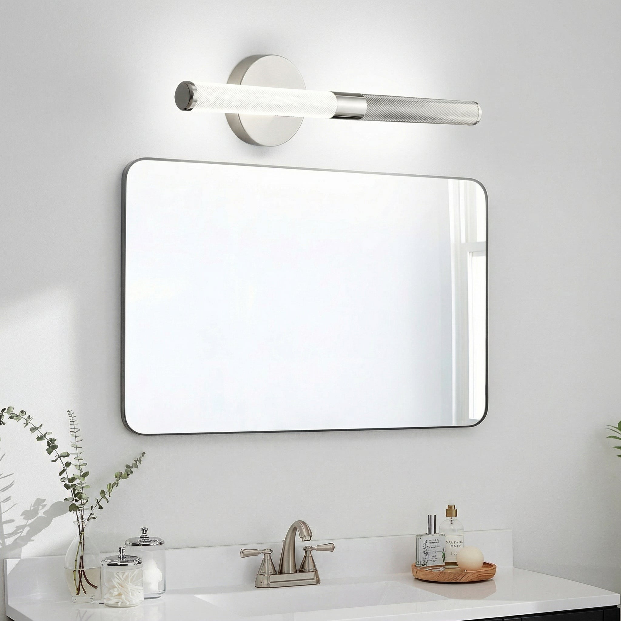 Freyza - LED Vanity Light Bar Swivel Wall Sconce Knurled Iron Aluminum 46cm / 18in