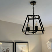 Freyza - Charley 3-Light Black Lantern Ceiling Pendant