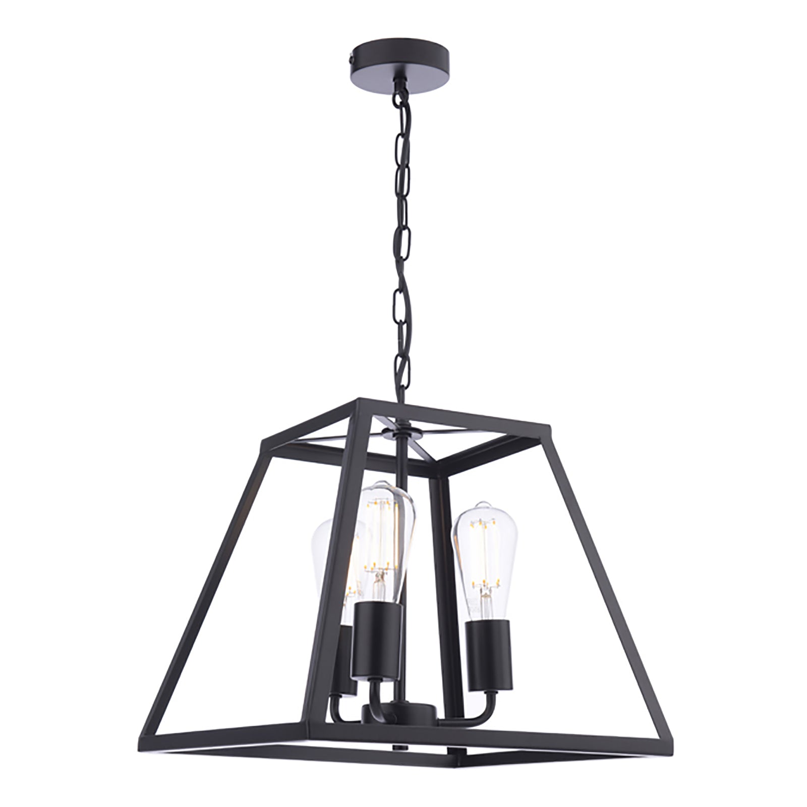 Freyza - Charley 3-Light Black Lantern Ceiling Pendant