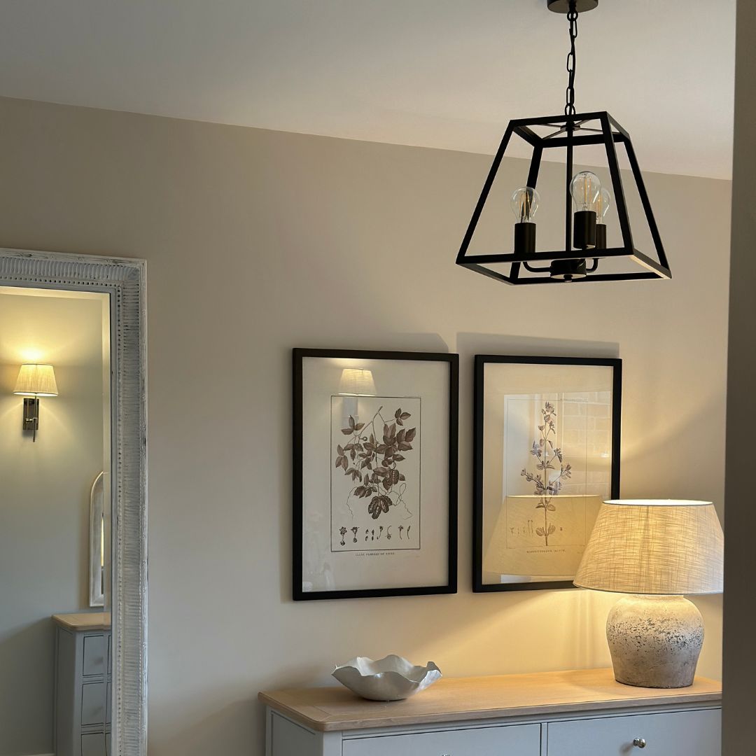 Freyza - Charley 3-Light Black Lantern Ceiling Pendant