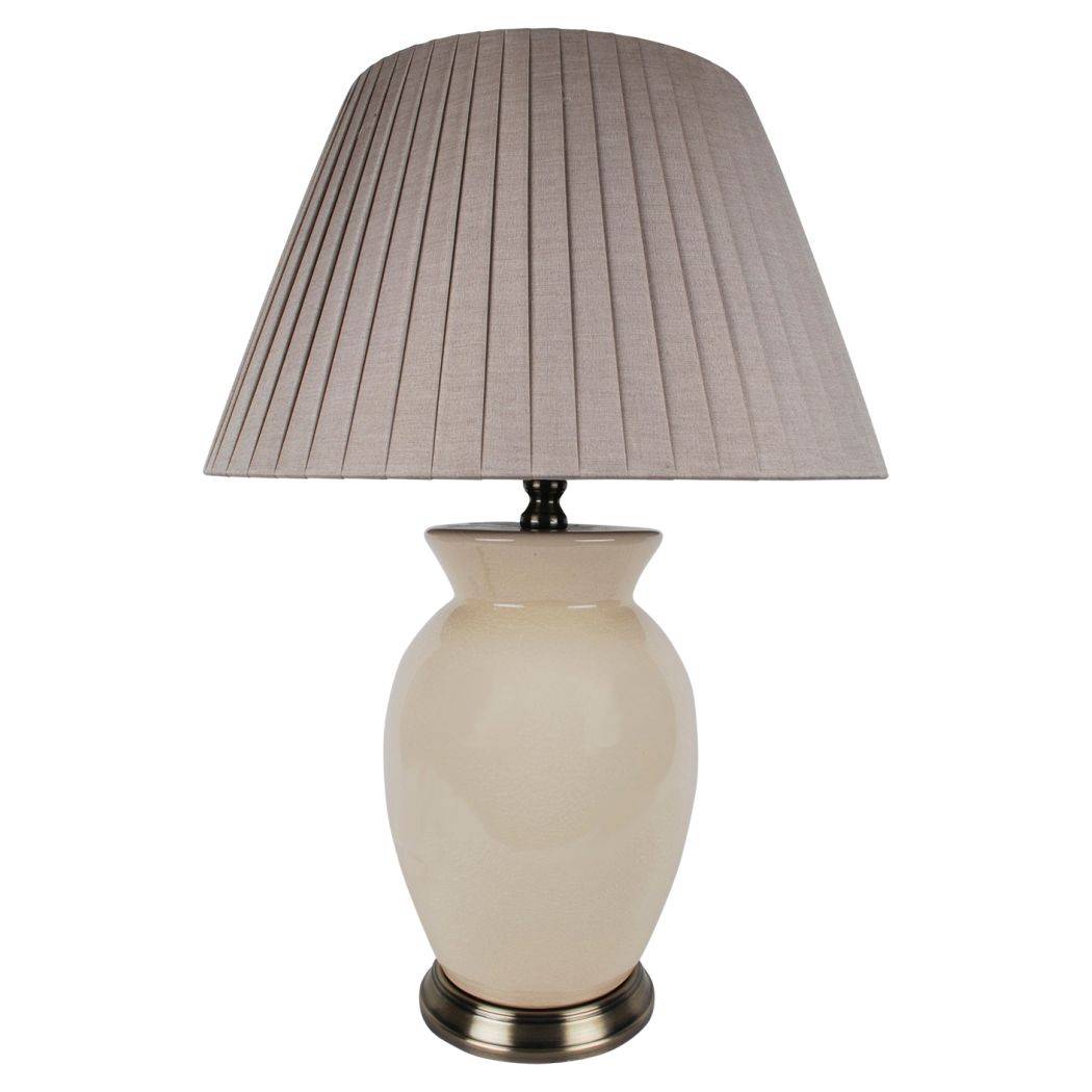 Luminara | Elegant Glossy Cream Traditional Table Lamp Design 2