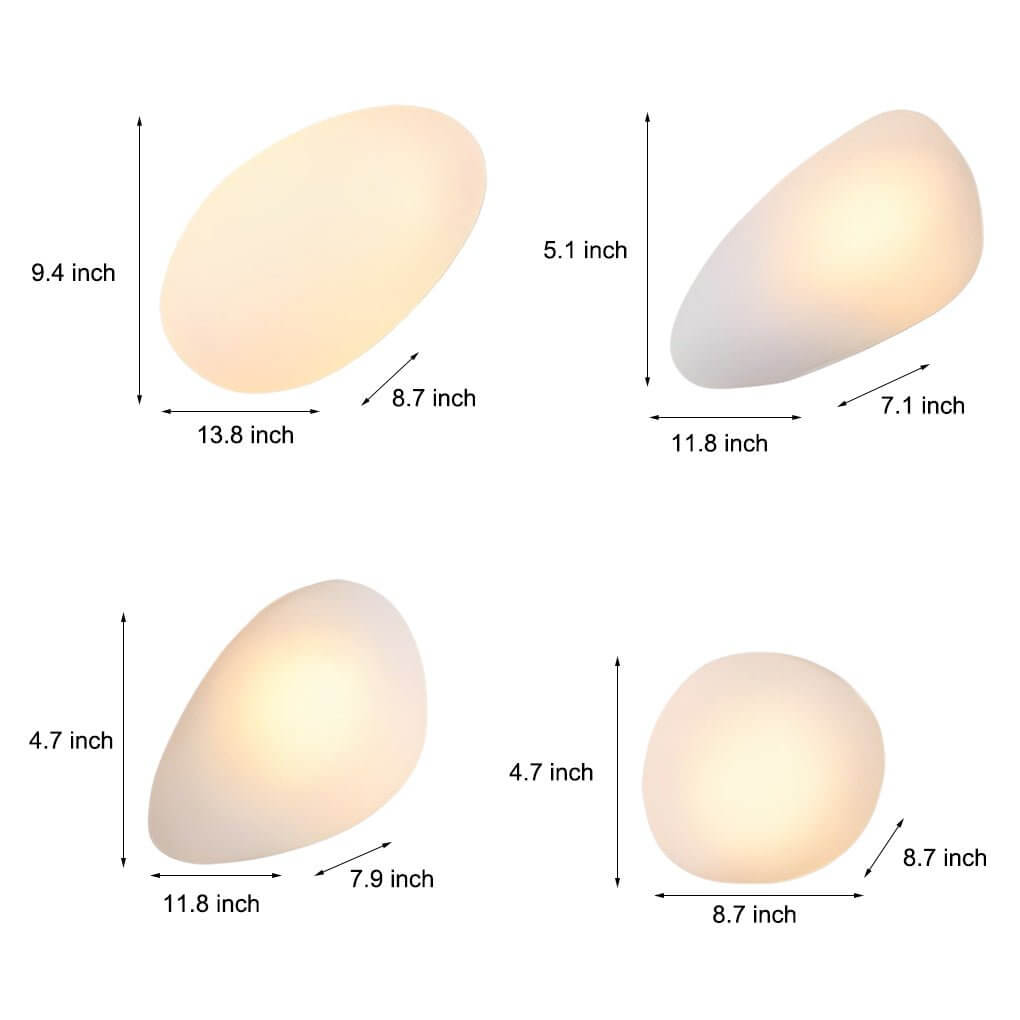 Freyza - Nordic Glass Pebble LED Wall Sconce – Organic Stone Art Decor Light (5W, 3000K)