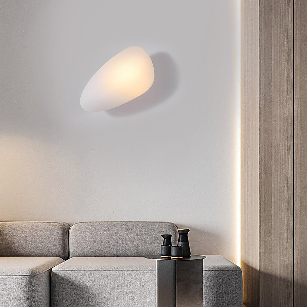 Freyza - Nordic Glass Pebble LED Wall Sconce – Organic Stone Art Decor Light (5W, 3000K)
