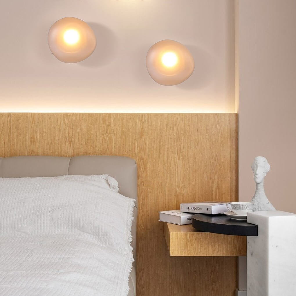 Freyza - Nordic Glass Pebble LED Wall Sconce – Organic Stone Art Decor Light (5W, 3000K)