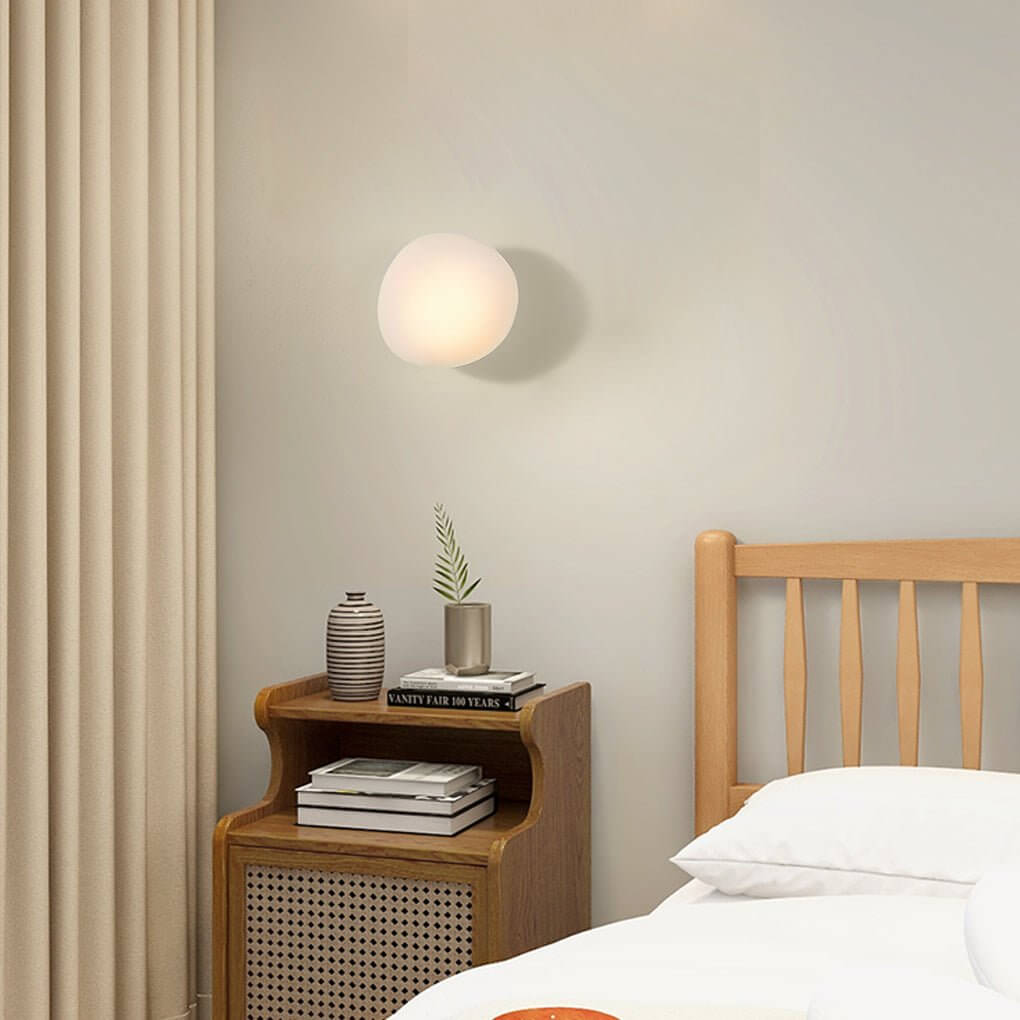 Freyza - Nordic Glass Pebble LED Wall Sconce – Organic Stone Art Decor Light (5W, 3000K)