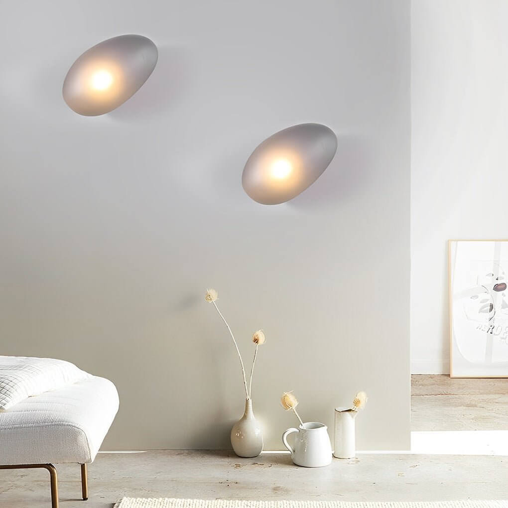 Freyza - Nordic Glass Pebble LED Wall Sconce – Organic Stone Art Decor Light (5W, 3000K)