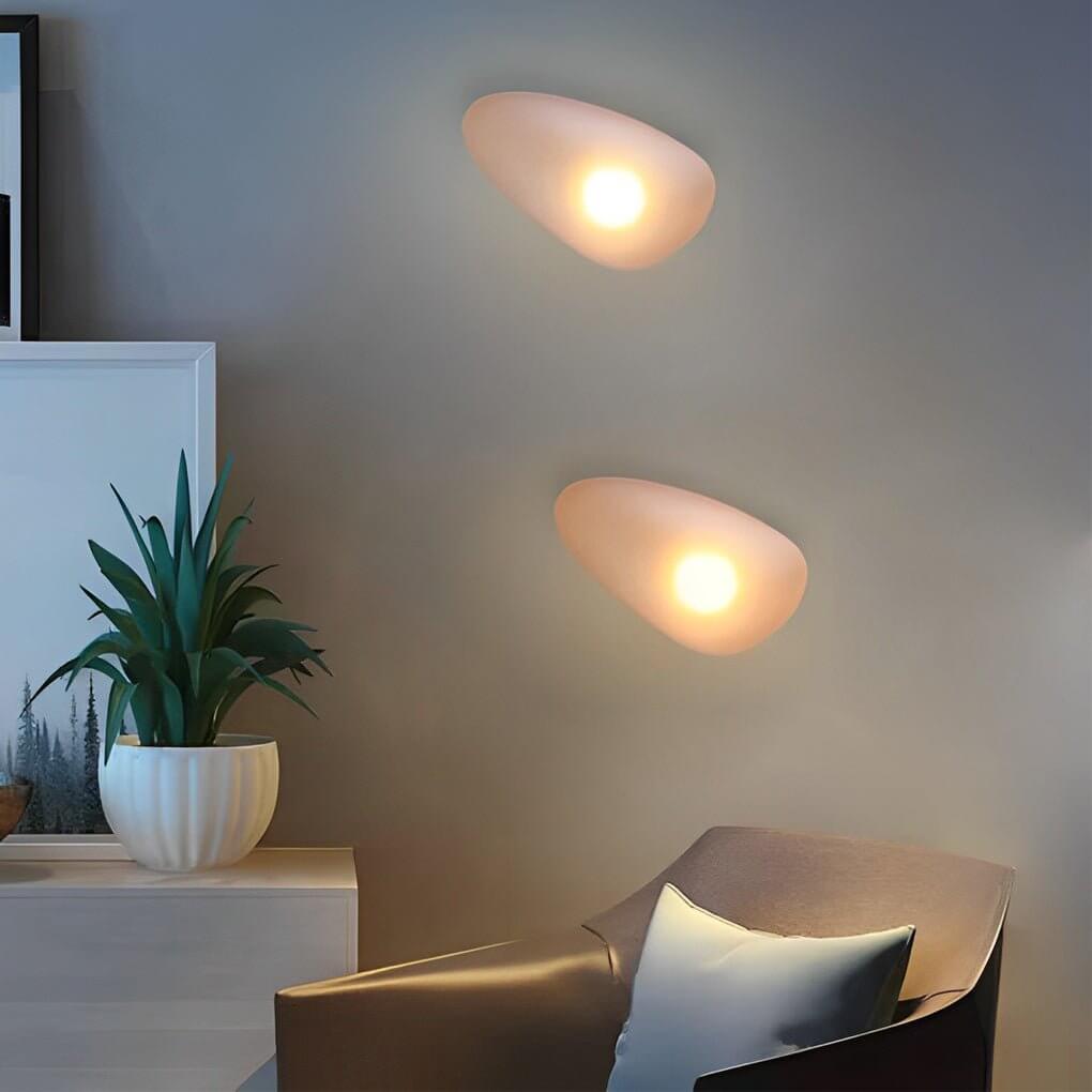 Freyza - Nordic Glass Pebble LED Wall Sconce – Organic Stone Art Decor Light (5W, 3000K)