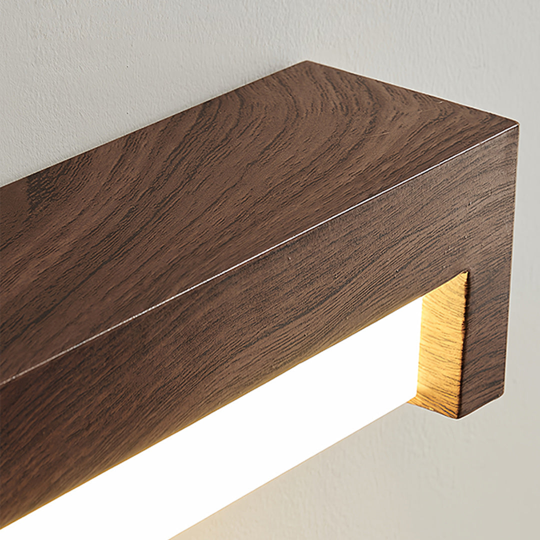 Freyza - LED Wall Sconce Light – Modern Minimalist Geometric Wood Grain Iron (30x10cm / 11.8x3.9in)