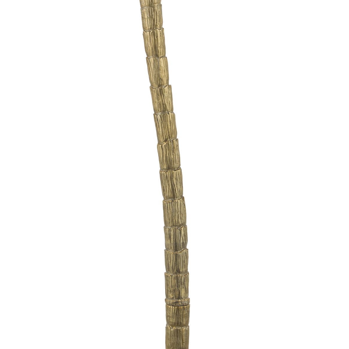 Freyza - Floor Lamp Antique Gold | Tropical Palm Tree Design with Black Fabric Shade | Quirky Gold Leaf Standing Light with Inline Foot Switch