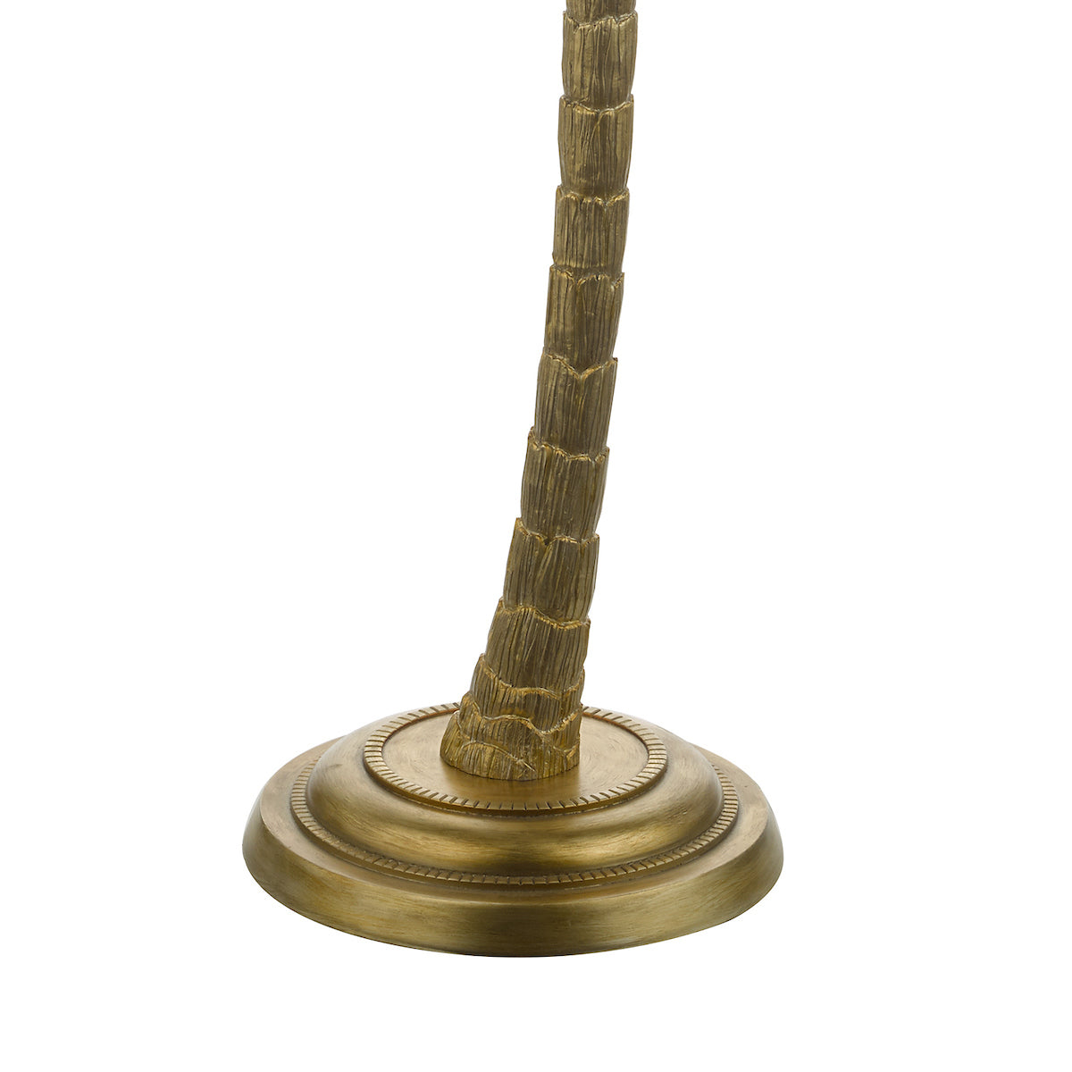 Freyza - Floor Lamp Antique Gold | Tropical Palm Tree Design with Black Fabric Shade | Quirky Gold Leaf Standing Light with Inline Foot Switch