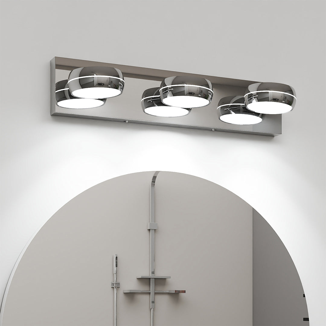 Freyza - Bathroom Vanity Light LED Minimalist Chrome Aluminum 3-6 Heads 6000K Cool White