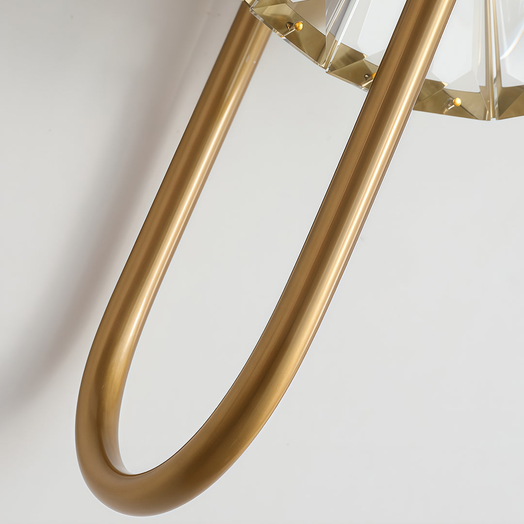 Freyza - LED Wall Sconce – Art Deco Crystal Gold Iron E14 (25x63cm)