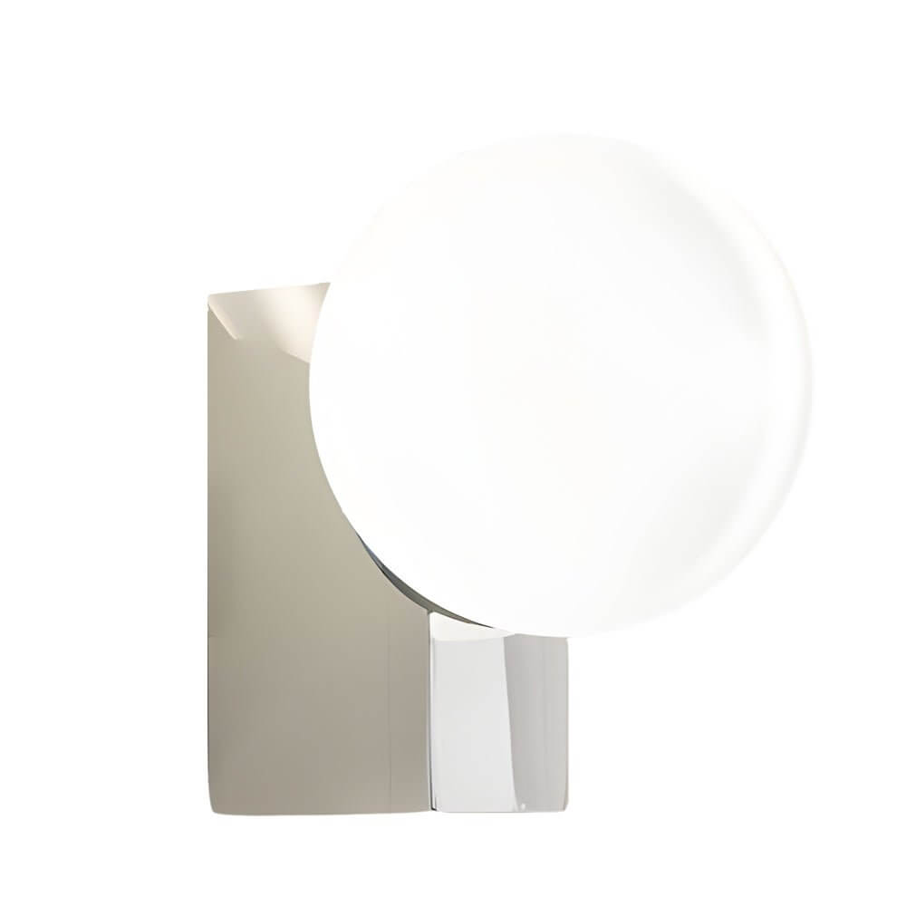 Freyza - LED Wall Sconce Light – Cream White Glass Ball Minimalist Globe (25x15cm / 9.8x5.9in)
