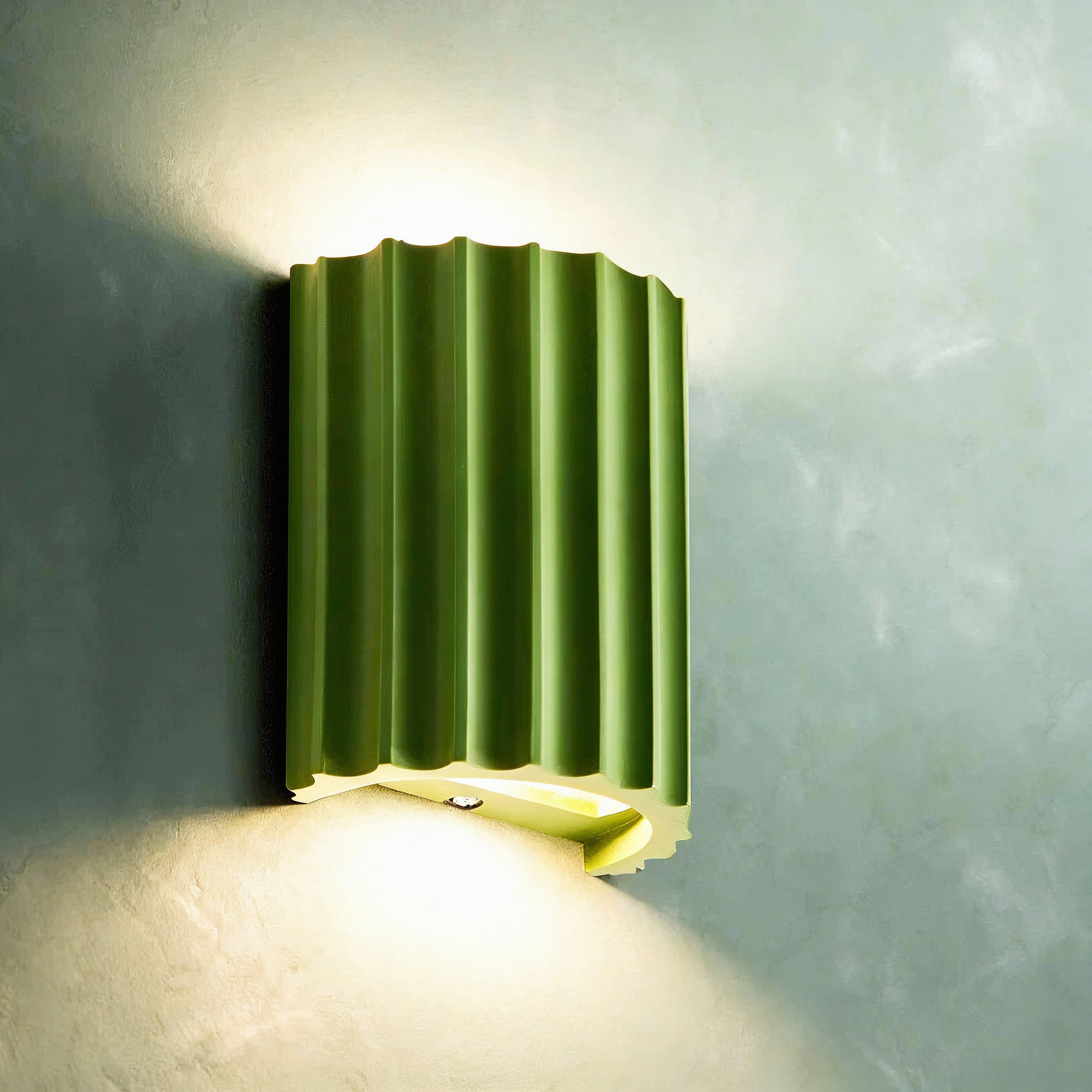Freyza - Nordische gefaltete Harz-Wandleuchte | Moderne Macaron gerippte LED-Lampe (16,5 cm)