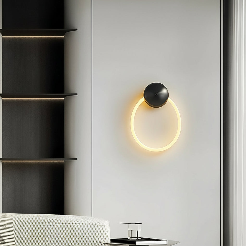 Freyza - LED Wall Sconce Light – Modern Round Nylon Stainless Steel (47x30cm / 18.7x11.8in)
