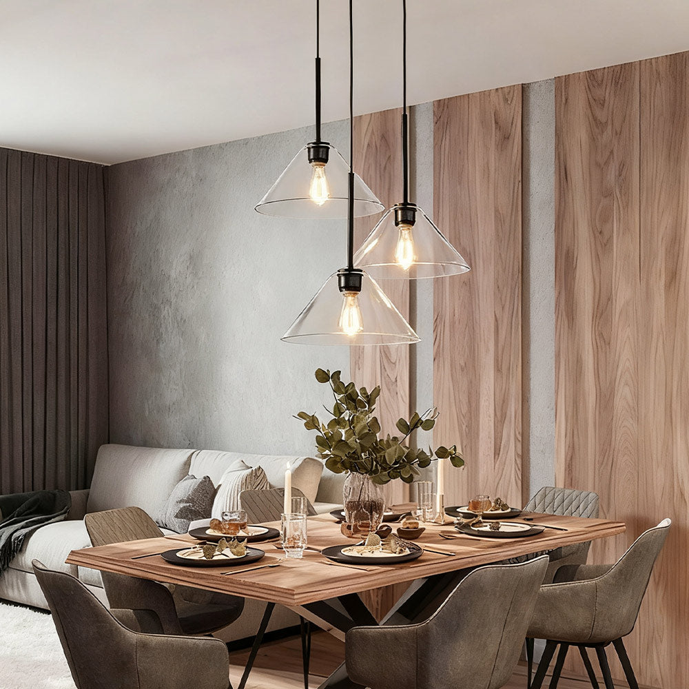 Freyza | Lustre à 3 Lumières en Laiton Cône