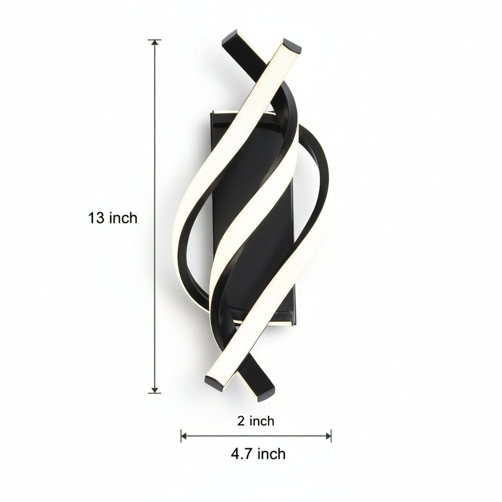Freyza - Spiral Wall Sconce Helix DNA Metal Acrylic 22W 33cm / 13in 3-Color Dimmable