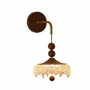 Freyza - LED Wall Sconce Light – Vintage Retro Walnut Glass Water Drop (25x20cm / 9.8x7.9in)