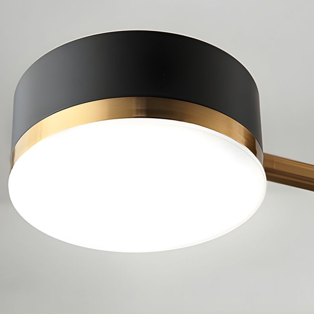 Freyza - Modern Black & Gold LED Ceiling Light | Flush Mount Fixture with 3 Colour Temperatures