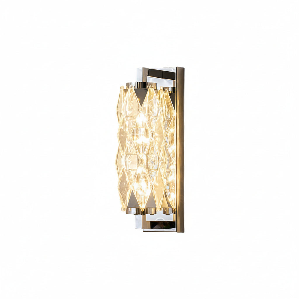 Freyza - LED Wall Sconce Light – Modern Geometric Crystal Stainless Steel (32-48cm / 12.6-18.9in)