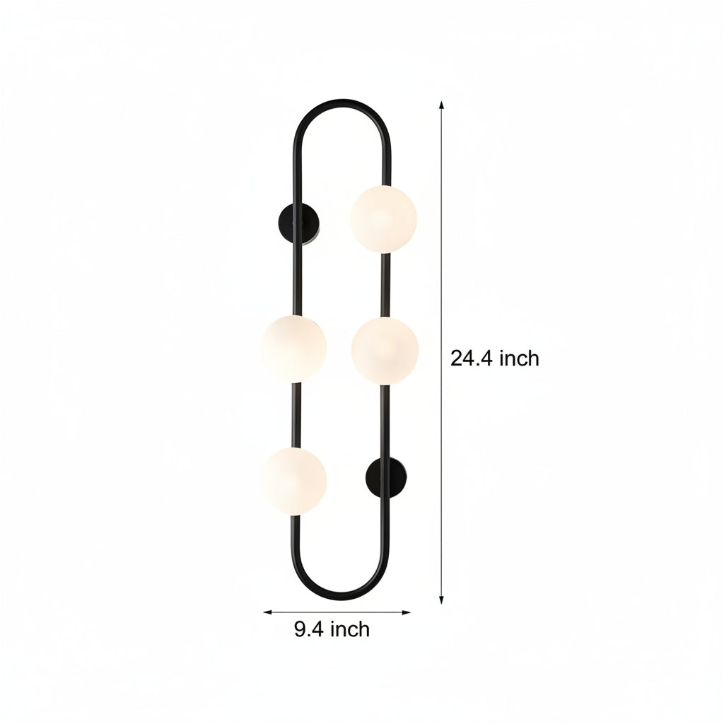 Freyza - LED Wall Sconce Light – Modern 4-Ball Glass Bubble Postmodern (62x24cm / 24.4x9.4in)