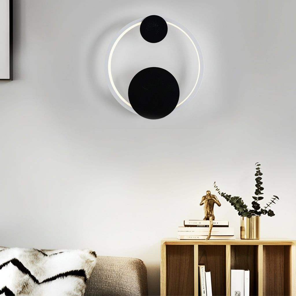 Freyza - LED Wall Sconce – Nordic Geometric Round Oval Iron Acrylic (3-Step Dimming & 13-40cm)