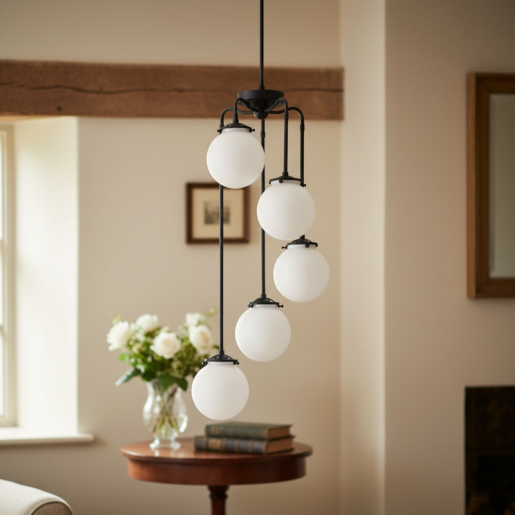 Freyza | Brass Glass Chandelier – Dining Room Living Room