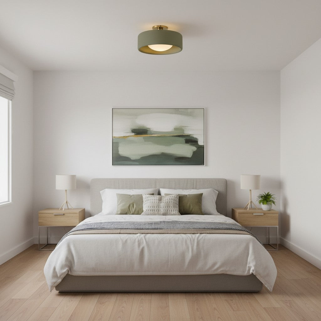 Freyza | Kiln Porcelain Drum Ceiling Light
