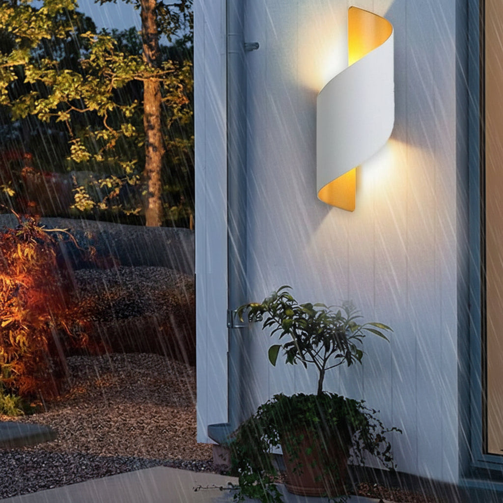 Freyza - Spiral-LED-Wandleuchte – wasserdichtes Aluminium mit zweiseitigem Licht 10W (Innen/Außen)