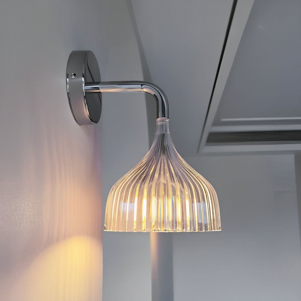 Freyza - LED Wall Sconce Light – Modern Nordic Pleated Iron PS (24x14cm / 9.4x5.3in)