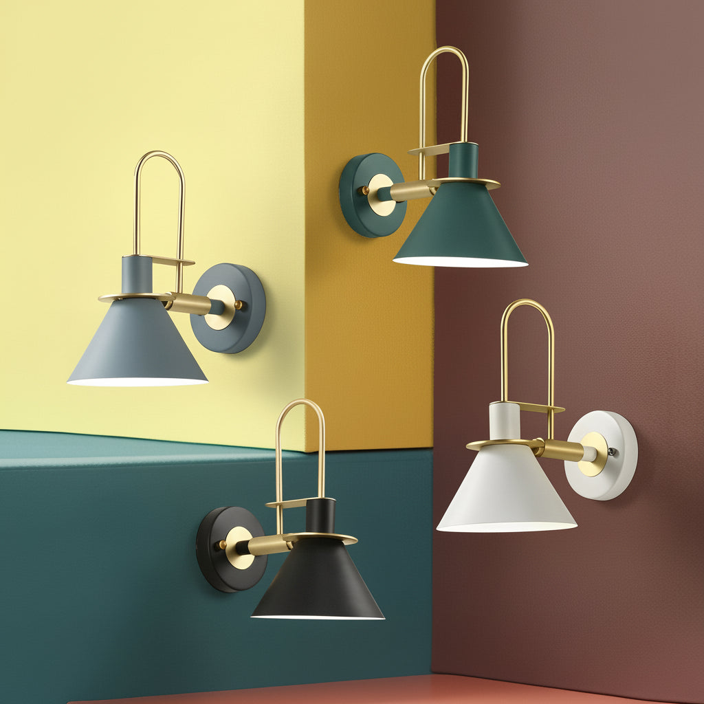 Freyza - LED Wall Sconce Light – Modern Nordic Horn Iron Brass (37x20cm / 14.5x7.8in)