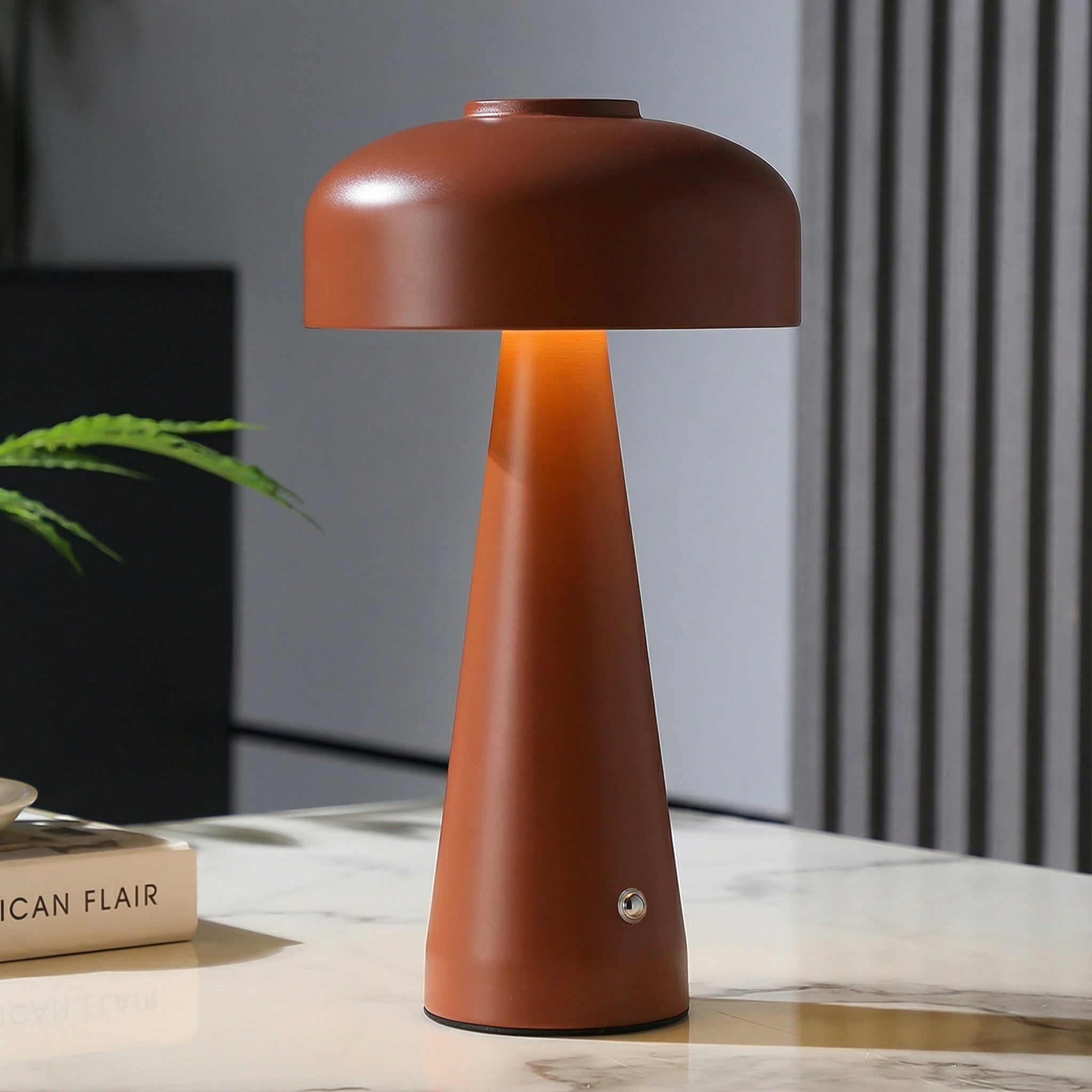 Freyza - Mushroom Table Lamp Cordless Rechargeable LED Touch Dimming Metal 27cm / 10.6in