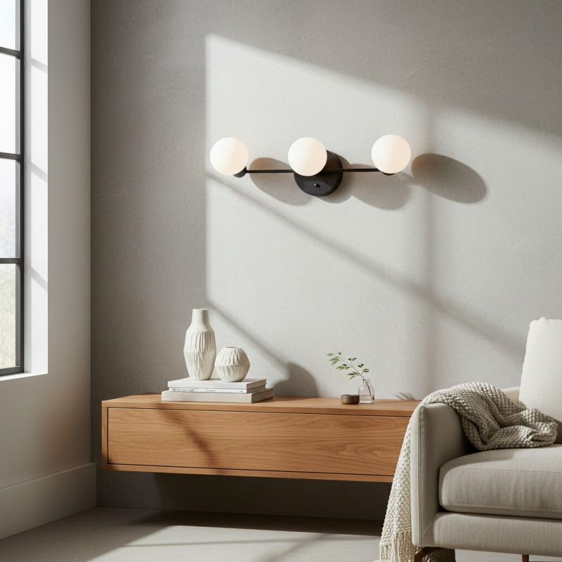 Freyza | 3-Light Glass Wall Sconce – Mid-Century Living Room Hallway
