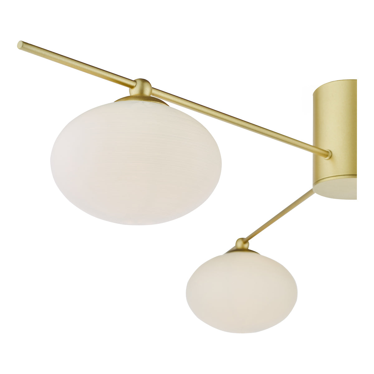 Freyza – Dar Jasper 3-flammige Deckenleuchte, Satin-Gold und opalweißes Glas