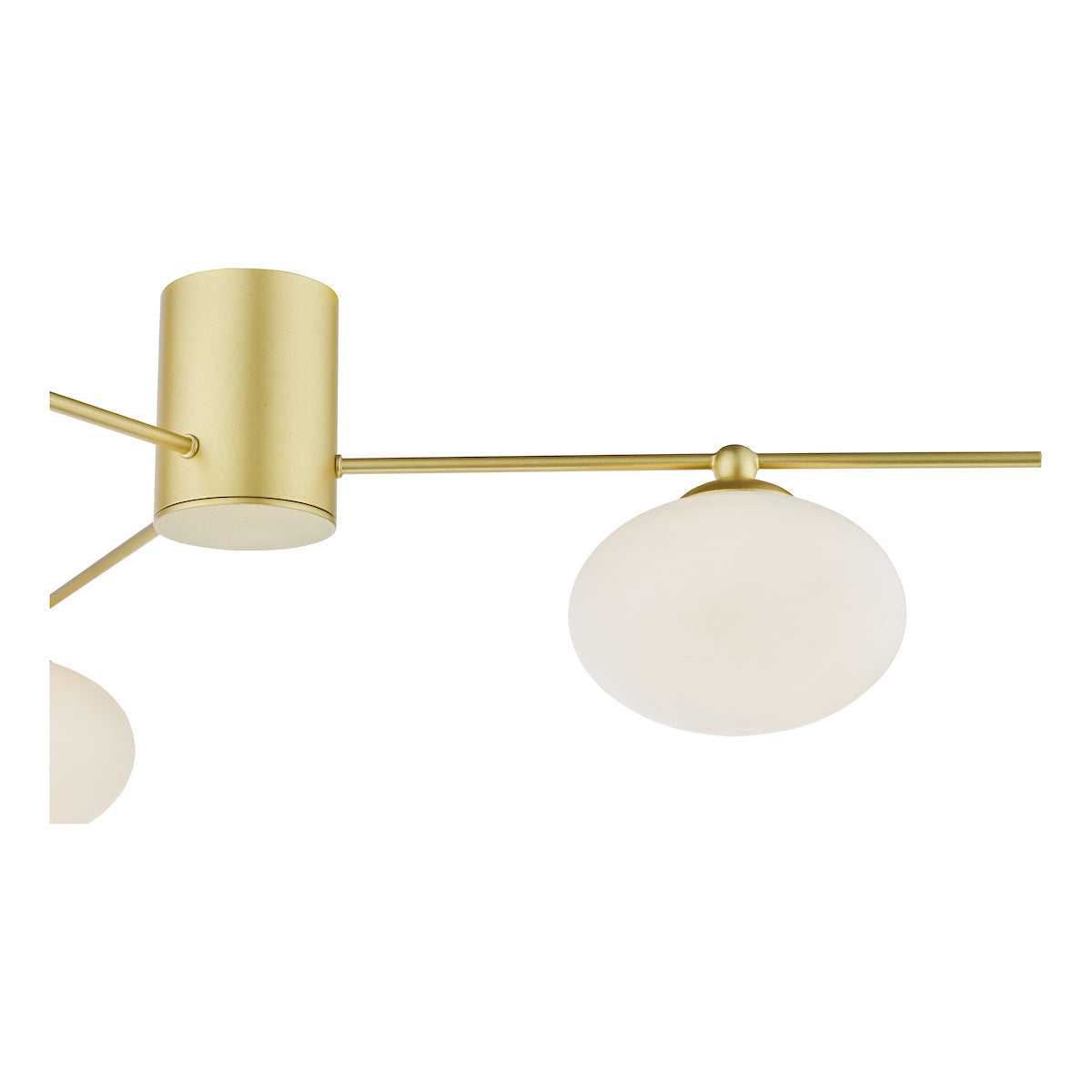 Freyza – Dar Jasper 3-flammige Deckenleuchte, Satin-Gold und opalweißes Glas