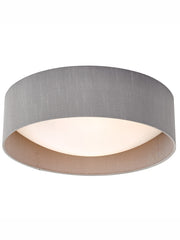 Freyza – Dar Nysa 2-flammige Deckenleuchte, graue Kunstseide, 40 cm