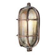 Freyza – David Hunt Admiral kleine ovale Bulkhead-Wandleuchte aus Antik-Kupfer IP64